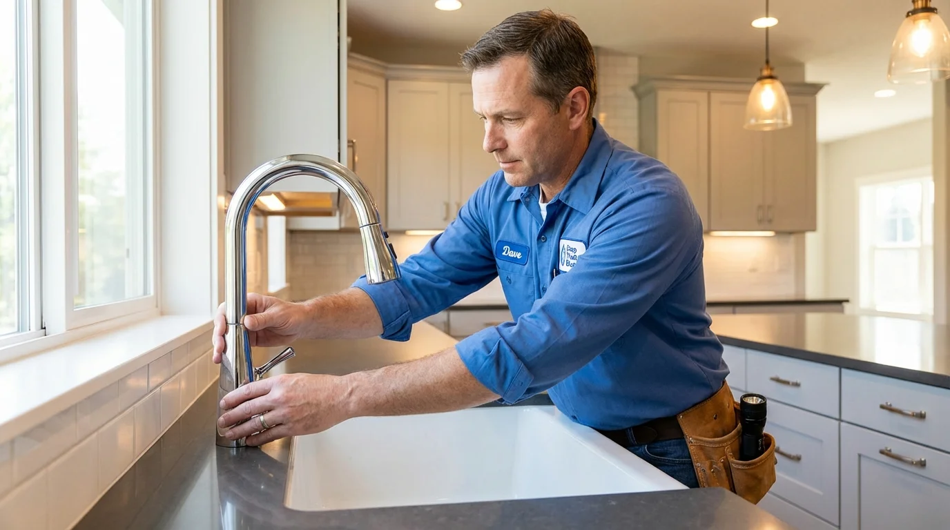 Kitchen faucet installation by Johns Plumbing LLC in Woodbridge